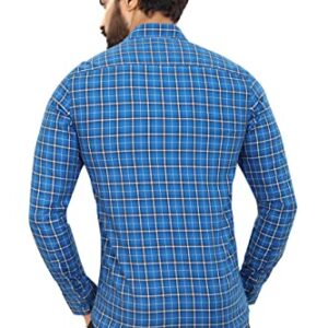P1998-Cotton Full Sleeves Royal Blue Checks-FSS-MF-952