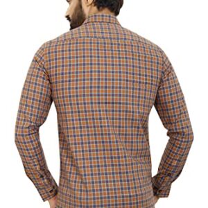 P2007-Cotton Full Sleeves Rust Red Checks-FSS-MF-961