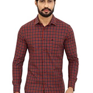 P2008 Cotton Full Sleeves Rust Checks Shirt MF-962