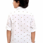 Pure Cotton White Printed Boys Full Sleeve Casual Shirt P2845