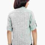 Pure Cotton Aquamarine Yarn Dyed Boys Striped Full Sleeve Casual Shirt P2856
