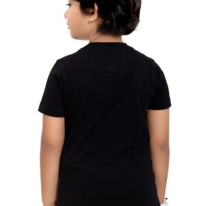 Pure Cotton Black Printed Round Neck Boys T Shirt P2946