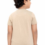 Pure Cotton Light Golden Rod Yellow Printed Round Neck T Shirt P2947