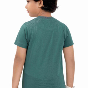 Pure Cotton Caribbean Green Printed Round Neck Boys T Shirt P2949