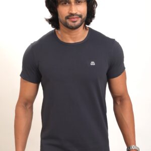 Mens Solid Crew Neck Light State grey Dobby TShirt P3710