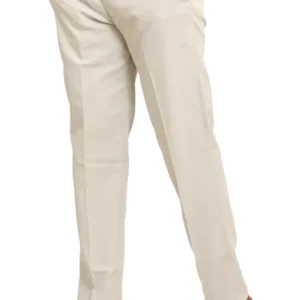 Mens PV Lycra Light Cream Plain Formal Trouser P3676