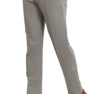 Mens PV Lycra Silver Grey Textured Formal Trouser P3678