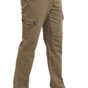 Mens Solid Cottong Lycra Iguana Green Narrow Fit 6 Pocket Cargo Trouser P3713