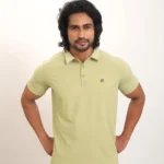 Mens Solid Regular Fit Pista Tinge Polo Nylon TShirt P3773