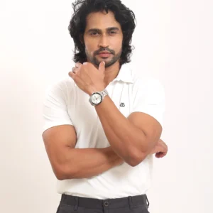 Mens Solid Regular Fit White Polo Nylon TShirt P3776