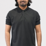Mens Solid Dry Fit Polo Neck Black T Shirt P3849