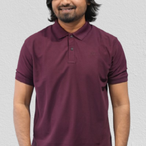 Mens Solid Dry Fit Polo Neck Maroon T Shirt P3850