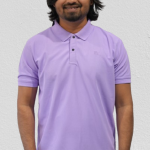 Mens Solid Dry Fit Lavender Polo Neck T Shirt P3852