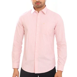 Mens Striped Oxford Pure Cotton Full Sleeve Shirt P3960