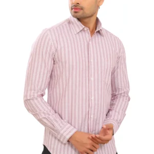 Mens Striped Oxford Pure Cotton Full Sleeve Shirt P3962