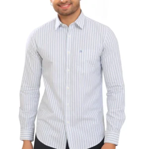 Mens Striped Oxford Pure Cotton Full Sleeve Shirt P3975